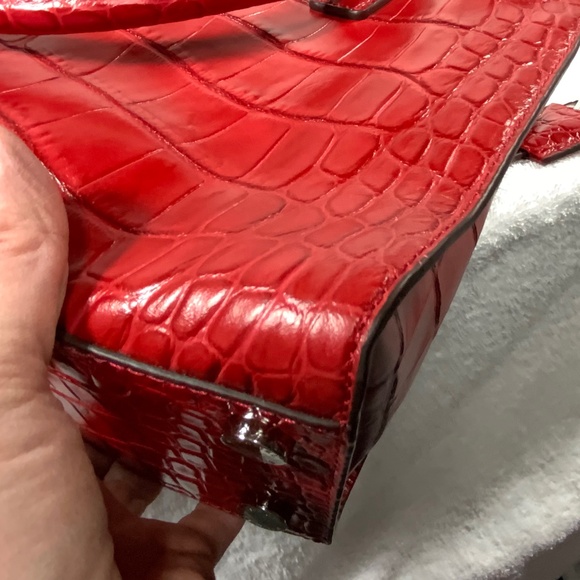 NWOT - Michael Kors Red Croc Satchel Tote Crossbody - Picture 11 of 16